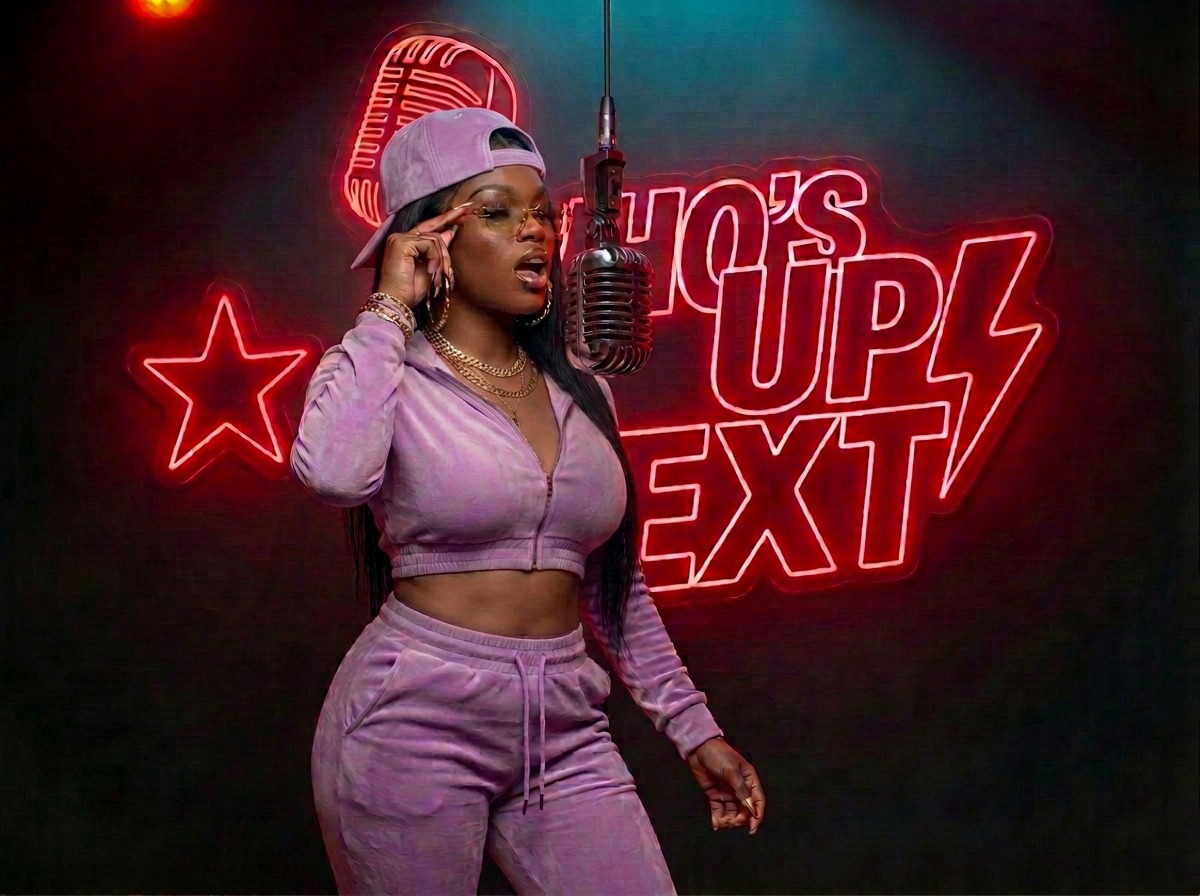 Amari Rose performing in the Who's Up Next booth